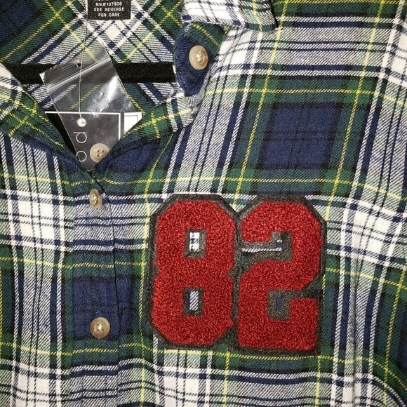 Polly & Esther Cotton Flannel Button-Down Top - Picture 3 of 7